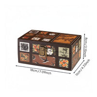 Vintage Design Storage Chest Dustproof Patterned Trinket Box for Desktop, Women