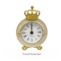 Crown Mantel Timepiece Quartz Movement Home Decor Crystal Accents for Desktop