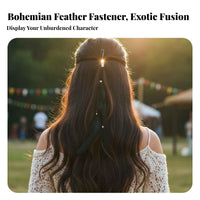 Feather Hair Fastener Bohemian Design Tassel Bead Hair Piece Fastener-in Feather Hairpiece Natural Feathers Headdress Wooden