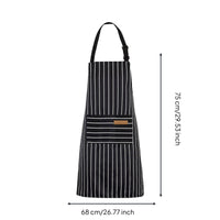 Striped Bib Apron Breathable Adjustable Cooking Apron for Restaurant, Grilling