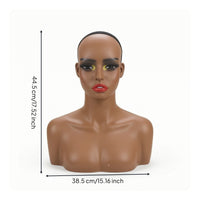 Mannequin Head with Shoulders Bald for Retail Stores, Jewelers