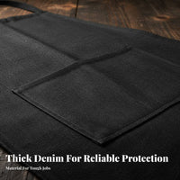 Wear-Resistant Denim Bib Apron Long-Lasting Denim Work Apron Large Pockets for Craftsmen, Woodworkers, Factory, Workshop, Woodworking