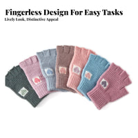 Stretchy Fit Fingerless Gloves Soft & Comfortable Half Finger Mittens Breathable Material for Students, Women, Cold Weather, Cycling, Indoor