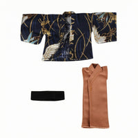 1/12-Scale Kimono Outfit Woven Textile Miniature Doll Outfit Japanese-Style Miniature Clothing