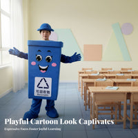 Comfortable Trash Can Mascot Costume Lightweight Garbage Can Cartoon Outfit Easy to Wear Waste Sorting Mascot Suit Breathable Material for Children, Educators, Educational Activities, Promotional Events, Accessible Ing Ceremonies, Halloween