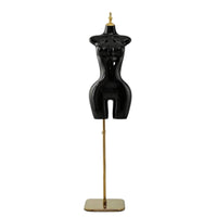 Female Half-Body Mannequin Gold-Tone Support Pole Bust Waist Hips Mannequin