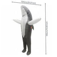Inflatable Shark Costume Halloween Shark Cosplay Outfit Full Body for Party