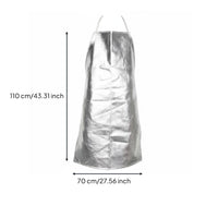 Anti-Splash Aluminum Foil Apron Long-Lasting Heat Resistant Apron Lace-up Design for Foundry Workers, Welders, Smelting, Metal Joining