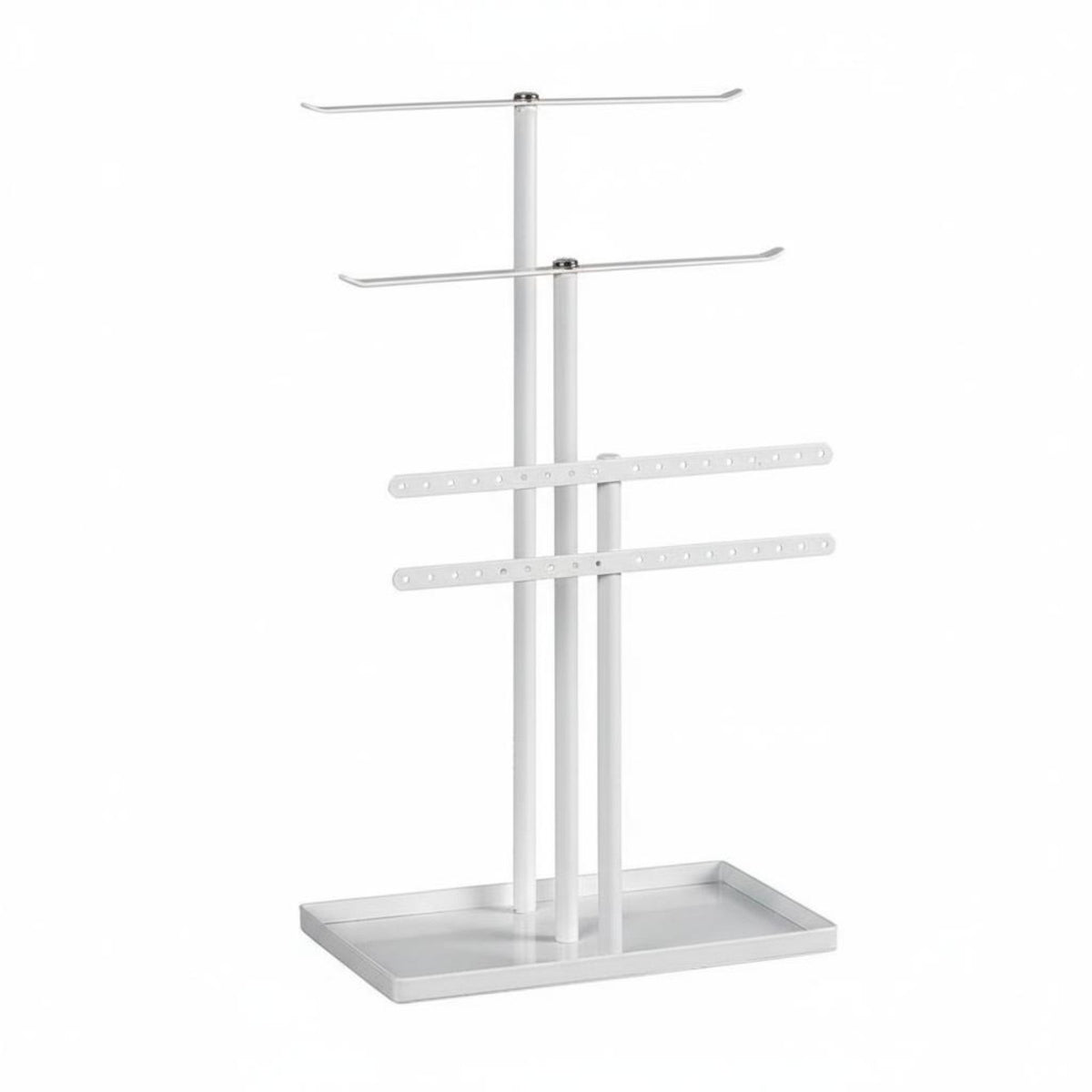 Crossbar Jewelry Tree Nordic Bar Jewelry Stand Necklace and Earring Holder Space Saving Necklace Holder with Tray for Women