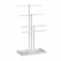Crossbar Jewelry Tree Nordic Bar Jewelry Stand Necklace and Earring Holder Space Saving Necklace Holder with Tray for Women