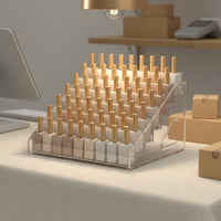 Nail Polish Rack Transparent Cosmetic Display Stand Multi-Tier for Vanity
