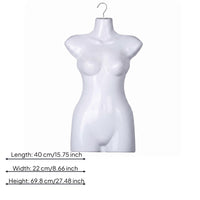 Female Torso Mannequin Glossy Finish Hanging Torso Form Metal Hook
