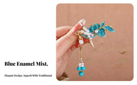 Chinese Design Tassel Hair Fastener Elegant Design Traditional Chinese Attire Tassel Hairpin Enamel Bead Barrette Handmade