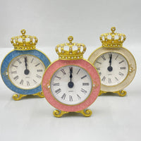 Crown Mantel Timepiece Quartz Movement Home Decor Crystal Accents for Desktop