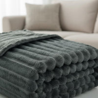 Soft Fleece Blanket Lightweight Fleece Throw Blanket Multi-Season Luxurious Striped Throw for Commuters