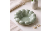 Terrazzo Finish Band Dish Light High-End Ceramic Jewelry Tray Elegant Design Ceramic Jewelry Plate for Women, Nightstand, Entryway, Washroom