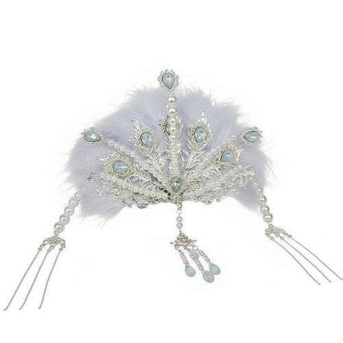 Traditional Chinese Attire Hair Adornment Fairy-Like Design Traditional Chinese Attire Hair Accessory Bead Tassel Headdress