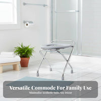 Foldable over-Toilet Commode Removable container with Lid Triple-function Bedside Commode