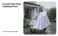 Electric Scooter Raincoat Windproof Electric Scooter Rain Poncho for Commuting