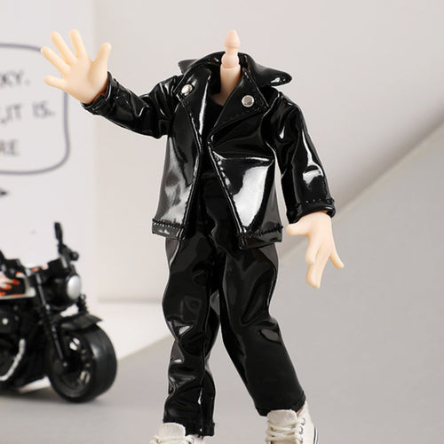 OB11 Doll Clothes Set Cool Look Miniature Biker Jacket Pants