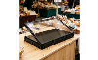 Aluminum Card Case Clear Acrylic Top Jewelry Display Stand for Vendors