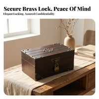 Wooden Jewelry Box Aged-Brass Hardware Pirate Treasure Box Metal Latch Room Decoration