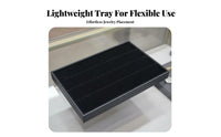 Jewelry Display Tray Multi-Functional Band Holder Tray Soft Textile Jewelry Drawer Organizer Adjustable Compartments for Women