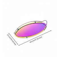 Beaded Elliptical Tray Decorative Double Handle Tray Easy to Clean Serving Platter for Office
