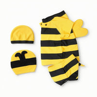 Swim Outfit with Cap Short-Sleeve Swimwear Comfortable for Beach, Kids, Toddlers