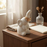 Ceramic Elephant Jewelry Holder Compact Glazed Elephant Jewelry Holder