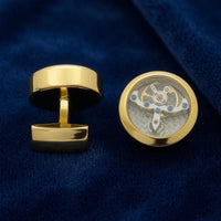 Mechanical Dial Cufflinks Geometric Metal Watch Face Cufflinks Decorative