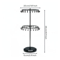 2-Tier Rotating Jewelry Stand Detachable Rotating Earring and Bracelet Organizer