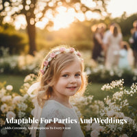 Girls' Princess Crystal Flower Headband, Mesh Ribbon, Floral, Sweet Handmade Design