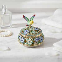 Hummingbird Jewelry Box Crystal Studded Hummingbird Trinket Box Collectible Home Decor