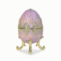 Egg Jewelry Box Hinged Egg Trinket Box Enameled for Vanity