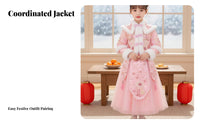 Girls Traditional Chinese Dress Set, Winter Thick Cheongsam, Padded Tang Suit, Warm Holiday Costume