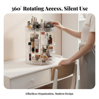 Rotating Cosmetic Organizer Crystal Pattern for Bathroom Counter