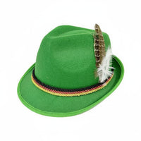 Traditional Design German Beer Festival Hat Single Size Fits Most German Feather Hat Decorative Rope Band for Men, Women, Beer Festivals