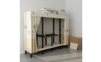 Installation-No-Tools Foldable Cloth Wardrobe Easy to Assemble Portable Wardrobe Closet Quick Assembly Steel Frame Textile Closet Space Saving for Renters, Students, Rental Room, Temporary Housing
