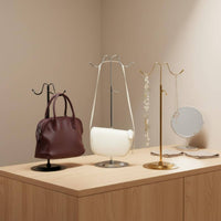 Handbag Display Stand Strong Load-Bearing Capacity Metal Bag Hanger Stand Countertop Handbag Holder Easy Assembly