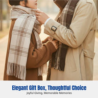 Winter Plaid Scarf, Unisex, Thick Imitation Cashmere, Warm Gift Box