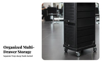 360-Degree Casters Lockable Hairdressing Trolley Integrated Tool Holders Salon Trolley with Drawers Heavy-Duty Professional Equipment Easy to Assemble for Hairstylists, Hair Stylists, Beauty Professionals, Barber Shop, Spa, Medical Facility
