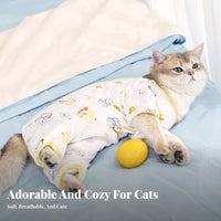 Prevents Chills Four-Legged Cat Pajamas Reduces Shedding Kitten Weaning Suit Breathable for Kittens, Air-Conditioned Rooms, Indoors