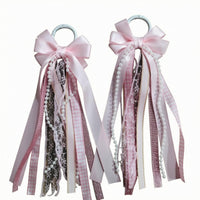 Decorative Boot Ornament Pearl Bead Strands Ribbon Boot Ornament Layered