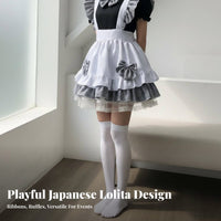 Japanese Maid Dress Adorable Romantic Vintage Maid Uniform Anime Cosplay Costume Cute Design Anime Server Costume Puff Sleeves