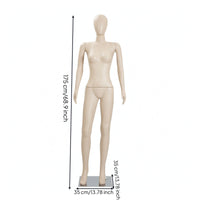 Flat-Shoulder Female Display Mannequin Slim Female Mannequin Standing Commercial-Grade for Boutiques, Visual Merchandisers, Fashion Designers, Shop Window, Clothing Store