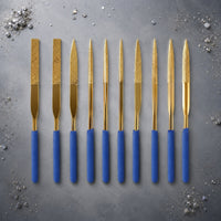10 Pieces Diamond File Set Blue Handle Hand Tool