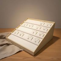 Sloped Jewelry Display Rack Versatile Organizer Multi-Row Necklace Display Tray 4 Tier Jewelry Stand Professional Presentation