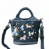 Cartoon teddy animal Print Handbag multipurpose Small Tote Lightweight for everyday Use, Women