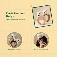 Plush Dog Headband, Cute Furry Hair Accessory, Spa, Photo Props